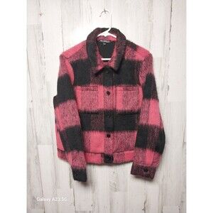 Picadilly Canada Women's Medium Pink Black Plaid Jacket